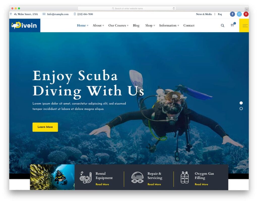 Website Design and Development for Water Sport company in Dubai